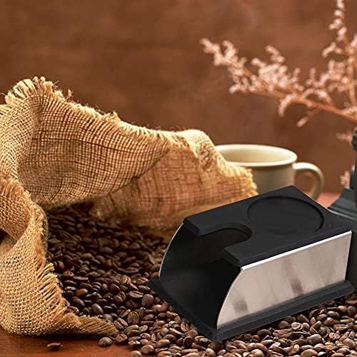  Zerodis Schwarze Kaffeetamper Basis Edelstahl rostfrei abnehmbar Kaffeepulver Maker Rack Espresso Kaffee Tamper Stander fuer Kaffeemaschine