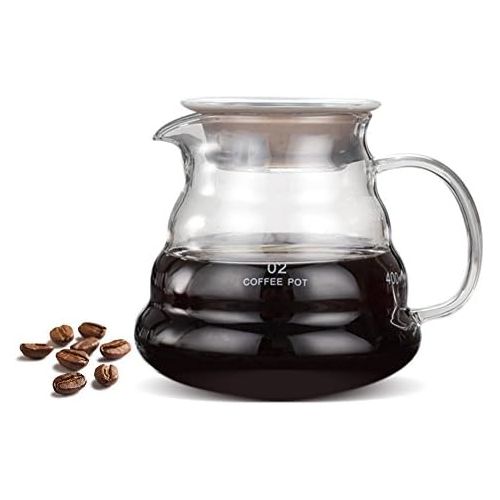  Zerodis Glaskaraffe Kaffeekanne glas Verdickte Glaskaffeekessel Hand Hand Tropf Kaffeemaschine Heat Resist Kaffee & Teekessel Glas Kaffee Dispenser