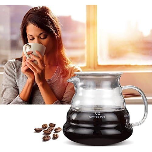  Zerodis Glaskaraffe Kaffeekanne glas Verdickte Glaskaffeekessel Hand Hand Tropf Kaffeemaschine Heat Resist Kaffee & Teekessel Glas Kaffee Dispenser