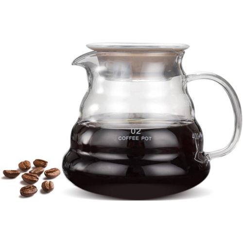  Zerodis Glaskaraffe Kaffeekanne glas Verdickte Glaskaffeekessel Hand Hand Tropf Kaffeemaschine Heat Resist Kaffee & Teekessel Glas Kaffee Dispenser