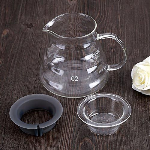  Zerodis Glaskaraffe Kaffeekanne glas Verdickte Glaskaffeekessel Hand Hand Tropf Kaffeemaschine Heat Resist Kaffee & Teekessel Glas Kaffee Dispenser