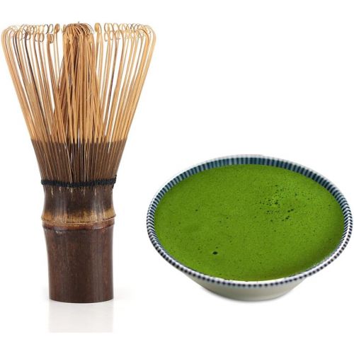  Zerodis Chasen Matcha Schneebesen aus natuerlichem Bambus mit 80 Zinken, Matcha-Schneebesen fuer gruenes Teepulver