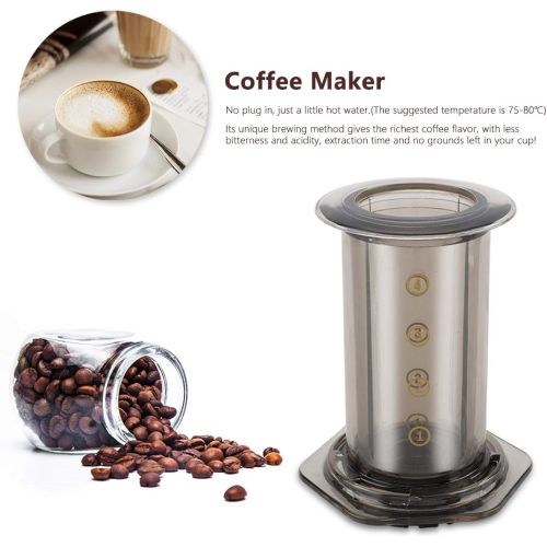  Zerodis Portable French Press Coffee MakerEspresso Coffee Machine Hand Press Coffee Pot Coffee Grinder French Press Plunger for Camping, Travel and Your Office