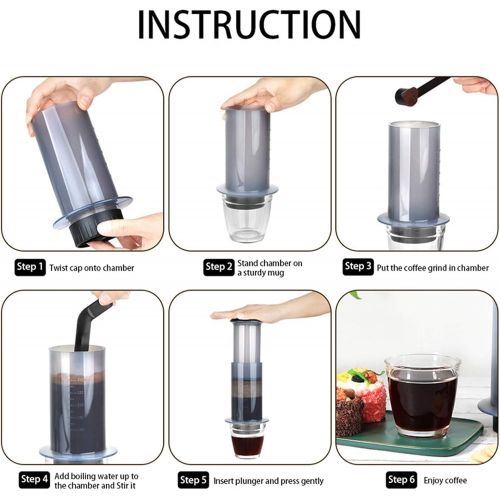  Zerodis Portable French Press Coffee Maker300ml Hand Press Coffee Pot Espresso Coffee Machine French Press Plunger Great for Camping, Backpacking Commuters and Your Office