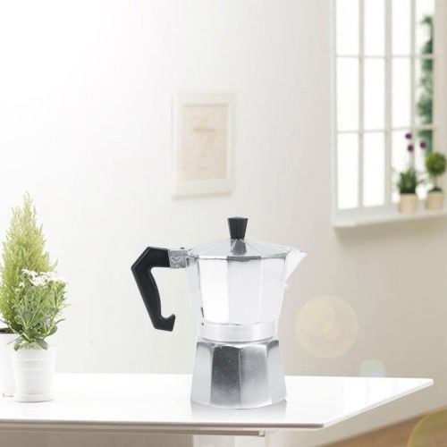  Zerodis Stovetop Espresso Maker, Moka Pot Coffee Maker for Home Office Use 3/6/9/12 Cups Espresso Shot Maker for Italian Espresso (150ML 3cups)