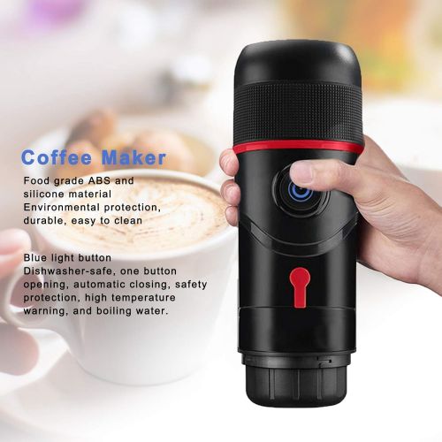  Zerodis Portable Espresso Machine, USB Electric Coffee Machine and Self Heating compact Coffee Brewer and Car Cigarette Lighter Power ply Cable for Home Car Offices Camping Hiking