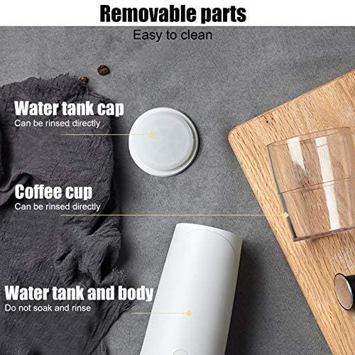  Zerodis Portable Espresso Machine, Electric Compact Coffee Brewer Travel Full-Automatic Coffee Maker Heating function for Outdoors (Coffee powder version)