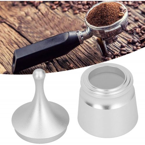  Zerodis Coffee Powder Press Rings 304 Stainless Steel Coffee Dosing Ring Powder Receiver Container Coffee Accessories 58mm(Silver)