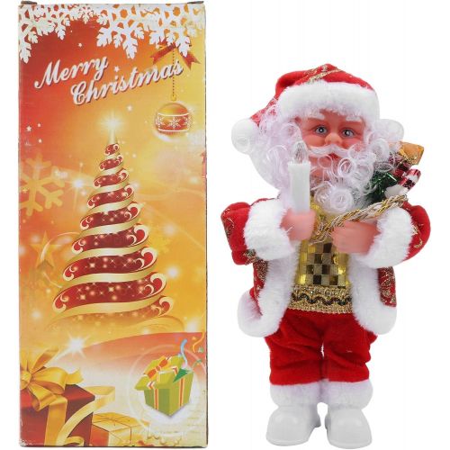  [아마존베스트]Zerodis Santa Claus Figure,Electric Standing Santa Claus Indoor or Outdoor Christmas Decorations with Candle(L)