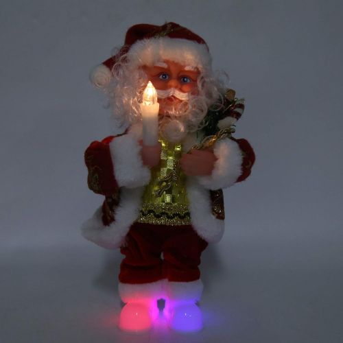  [아마존베스트]Zerodis Santa Claus Figure,Electric Standing Santa Claus Indoor or Outdoor Christmas Decorations with Candle(L)