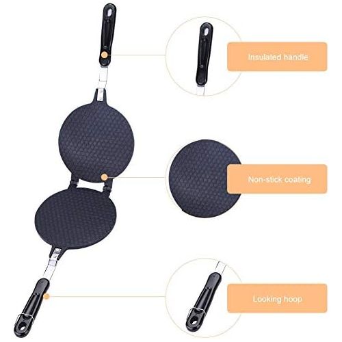  [아마존베스트]Zerodis Aluminium Alloy Gas Non-Stick Waffle Iron Cake Frying Pan Spring Roll Shape Household Kitchen Baking Tool