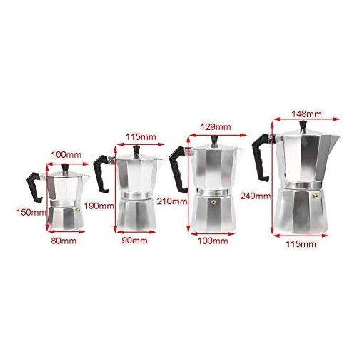  [아마존베스트]Zerodis Drip Jug, Coffee Kettle, for 3/6/9/12 Cups, Aluminium, Coffee Pot, Espresso, Stainless Steel, for Coffee Pouring, 150 ml, 3 Cups