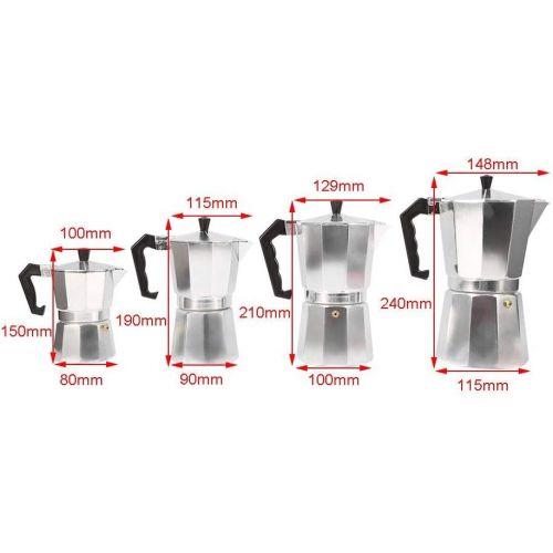  [아마존베스트]Zerodis Drip Jug, Coffee Kettle, for 3/6/9/12 Cups, Aluminium, Coffee Pot, Espresso, Stainless Steel, for Coffee Pouring, 150 ml, 3 Cups