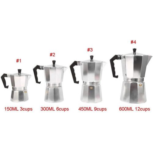  [아마존베스트]Zerodis Drip Jug, Coffee Kettle, for 3/6/9/12 Cups, Aluminium, Coffee Pot, Espresso, Stainless Steel, for Coffee Pouring, 150 ml, 3 Cups