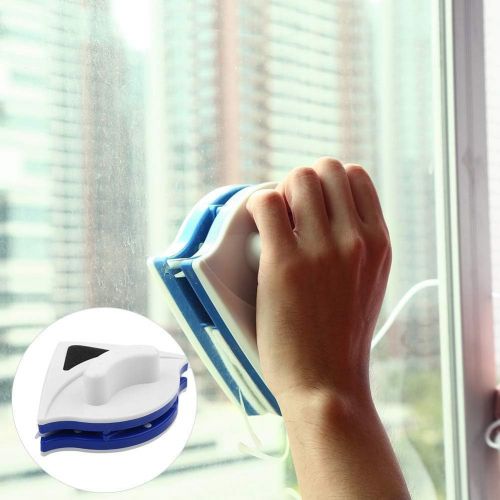  [아마존베스트]Zerodis Double Sided Glass Cleaner Magnetic Triangle Cleaning Tools Window Wiper Brush Quick & Reliable with Ergonomic Handle Design for Glass Windows Thickness 3-8 mm