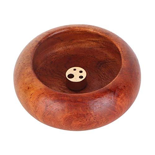  인센스스틱 Zerodis Incense Holder, Vietnamese Mini Round Incense Stick Buddhist Supplies Bowl Shape Incense Holder for Home Office Decoration(Rosewood)