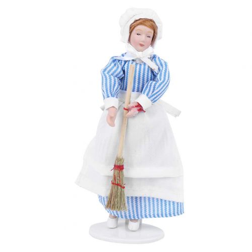  Zerodis Dollhouse Dolls 1 12 Scale Miniature Porcelain Ceramic Doll People Model Ornament Chef Man Servant Dollhouse Accessories(#3)