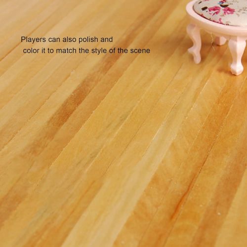  Zerodis Dollhouse Wood Floorboard, 1:12 Miniature Simple Elegant Wood Strip Flooring Doll House Decoration Accessory for Kids