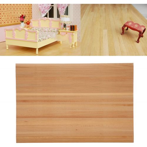  Zerodis Dollhouse Wood Floorboard, 1:12 Miniature Simple Elegant Wood Strip Flooring Doll House Decoration Accessory for Kids