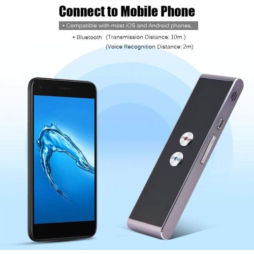  [아마존베스트]Zerone T8 Smart Language Translator, 2.4G Bluetooth Real Time Multi-Language Voice Translator Device Support Chinese English French Japanese Spanish Russian Romania for Learning Travel Me