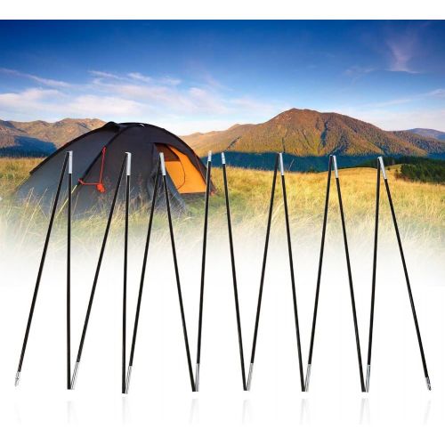  Zerone 2Pcs Outdoor Camping Tent Pole Rod, Aluminum Alloy Lightweight Adjustable Awnings Tent Tarp Replacement Kit