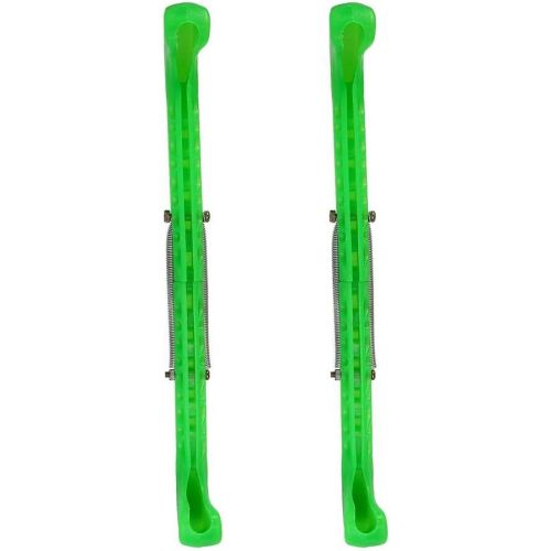  Zerone Figure Ice Skate Guards, 1 Pair Ice Hockey Skate Blade Guards Covers with Adjustable Spring (Green)