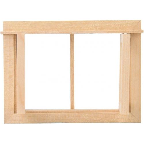  Zerone Doll Wooden Small Window,Portable Doll House Window,Mini Simulation Wood DIY Double Push Window for 1:12 Doll House Furniture Accessories