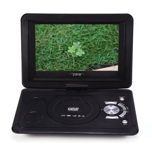  Zerone 13.9inch HD Portable DVD Player, MP3CDTV Player with Swivel Screen Built-in Rechargeable Battery Supported SD Card and USB Direct Play (US Plug 110-240V)