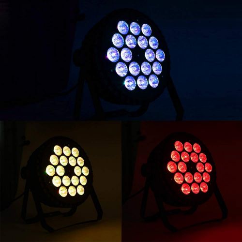  Zerone RGB LED Light, LED Effect Light with Adjustable Angle 18W 5 Control Mode LED Lamp for DJ Disco Party Nightclub Evening Party Lighting, US Plug 110V