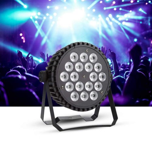 Zerone RGB LED Light, LED Effect Light with Adjustable Angle 18W 5 Control Mode LED Lamp for DJ Disco Party Nightclub Evening Party Lighting, US Plug 110V