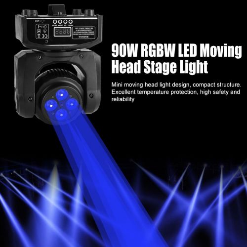  Zerone 90W LED Head Moving Stage Light, RGBW Double Side Double Face Mini Head Moving Disco Party Light 21 Channel DMX512 LED Effect Light for Show Live Party DJ Disco Concert Lighting