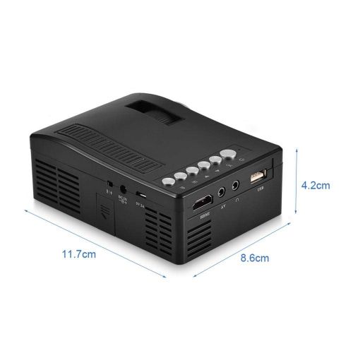  Zerone Home Theater Mini Projector HD 1080P, Portable LED Video Projector HD HDMI Media Player Home Theater Cooling Fan US Plug Home Entertainment, Support AVUSB HDMISD Input(Bl