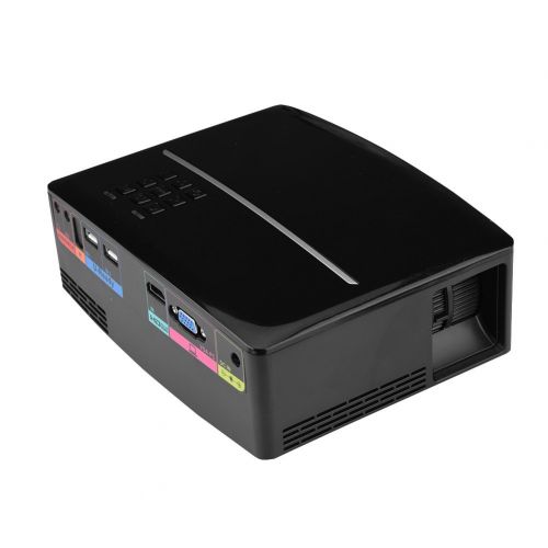  Zerone Home Theater Mini Projector 4K x 2K, Portable LED Video Projector HD HDMI Media Player Home Theater for Home Entertainment, Support AVUSB HDMIVGA Input(US Plug)
