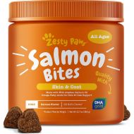 [아마존 핫딜]  [아마존핫딜]Zesty Paws Salmon Fish Oil Omega 3 for Dogs - With Wild Alaskan Salmon Oil - Anti Itch Skin & Coat + Allergy Support - Hip & Joint + Arthritis Dog Supplement - Natural Omega-3 & 6 + EPA & DHA