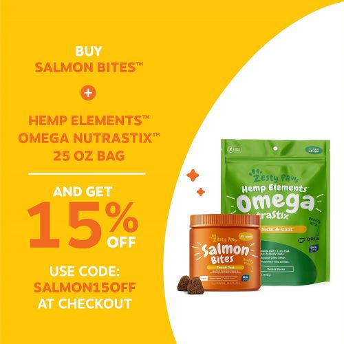  [아마존 핫딜]  [아마존핫딜]Zesty Paws Salmon Fish Oil Omega 3 for Dogs - With Wild Alaskan Salmon Oil - Anti Itch Skin & Coat + Allergy Support - Hip & Joint + Arthritis Dog Supplement - Natural Omega-3 & 6 + EPA & DHA