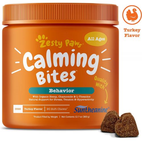  [아마존 핫딜] [아마존핫딜]Zesty Paws Calming Bites for Dogs - Anxiety Composure Relief with Suntheanine - for Dog Stress & Separation Aid in Fireworks, Thunder + Chewing & Barking