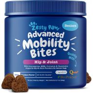[아마존 핫딜] [아마존핫딜]Zesty Paws Senior Advanced Glucosamine for Dogs - for Hip & Joint Arthritis Pain Relief - Chondroitin, Turmeric Curcumin & MSM - Mobility Supplement with Green Lipped Mussel & Hyal