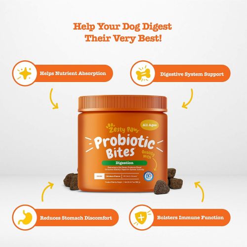  [아마존핫딜][아마존 핫딜] Zesty Paws Probiotic for Dogs - with Natural Digestive Enzymes + Prebiotics & Pumpkin - Dog Probiotics for Diarrhea & Upset Stomach Relief + Gas & Constipation - Allergy & Immune +