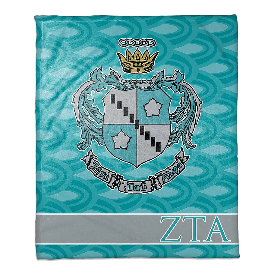 Zeta Tau Alpha Greek Sorority 50- x 60-inch Throw Blanket in Aqua
