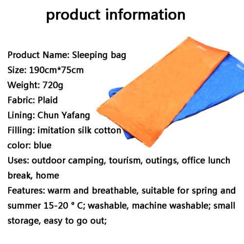  Zfusshop Sleeping Bag Envelope Sleeping Bag Adult Portable Outdoor Camping Sleeping Bag Travel,Outdoors,Hotel,Hiking,Camping,Portable