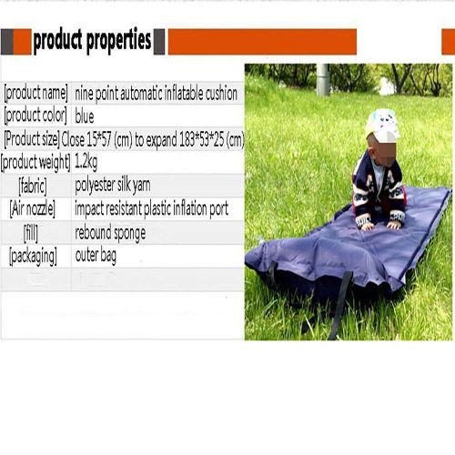  Zfusshop Sleeping Bag Sleeping Pad Outdoor Thickening Moisturizing Pad Portable Inflatable Cushion Single Travel,Outdoors,Hotel,Hiking,Camping,Portable
