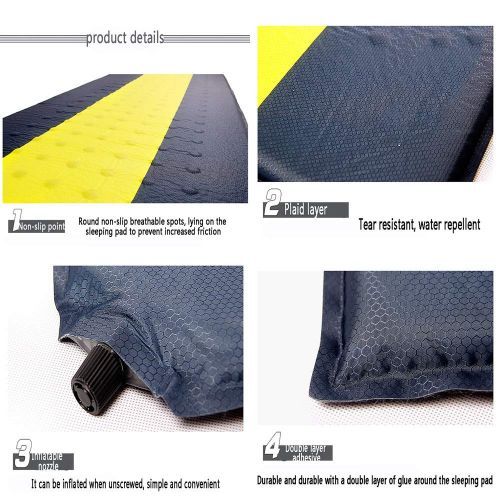  Zfusshop Sleeping Bag Sleeping Mat Single Lunch Break Pad Automatic Inflatable Cushion Tent Mat Camping Mat Thick Mattress Outdoor Mat Travel,Outdoors,Hotel,Hiking,Camping,Portable