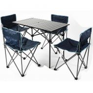 Zhang (5pcs) Outdoor Portable Camping Picnic Folding Table Chair Sets Desk Chairs Set