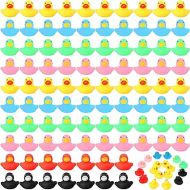 300 Pcs Rubber Ducks Bath Toy, Float Squeak Mini Yellow Ducks, Tiny Shower Rubber Ducks, Bathtub Toy Pool Toy for Party Supplies Shower Birthday(Muti Colors,1.57 x 1.57 x 1.18 Inch)