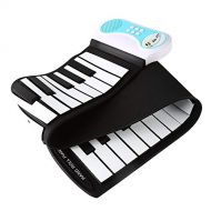 Zhao Xiemao Keys Portable Roll up Piano Kids 49-Key Flexible Roll-Up Educational Electronic Digital Music Piano Keyboard w/ Recording Feature, 8 Different tones, 6 Educational Demo Songs & Bui