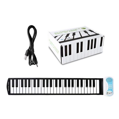  Zhao Xiemao Keys Portable Roll up Piano Kids 49-Key Flexible Roll-Up Educational Electronic Digital Music Piano Keyboard w Recording Feature, 8 Different tones, 6 Educational Demo Songs & Bui