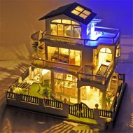 Zhao Xiemao Kids Toys Diy House Impression Vancouver Manual Assembly Model Villa Miniature 3d Greenhouse Craft Kits for Adults - Wooden Dolls House with Furniture and Accessories, Educational