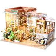Zhaowei-Doll house 3D DIY Wooden Romantic Password Miniature Doll House,Furniture LED Puzzle House,Growth Intelligence Gifts (with dust Cover)