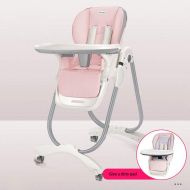 Zhengfangfang Portable Travel High Chair，3 in 1 Highchair Baby Toddler Booster Seat Infant Feeding High Chair-L55W85H110cm (Color : Pink)