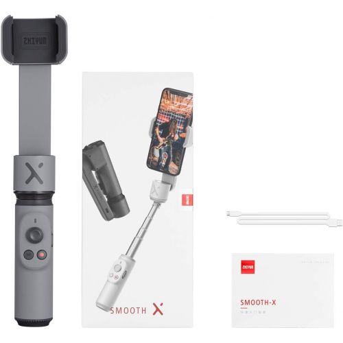  Zhiyun Smooth-X [Official] Foldable Smartphone 2-Axis Gimbal Stabilizer Selfie Stick Vlog Youtuber (Gray)